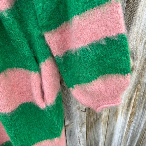 NWT Free People Mantra Cardi Cardigan Fern Green Pink Blush M/L - Picture 9 of 16